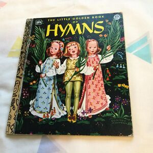 Vintage Little Golden Book of Hymns, 1979, gold binding, childrens songs